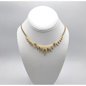 Funky Enameled "Shark Tooth" Necklace